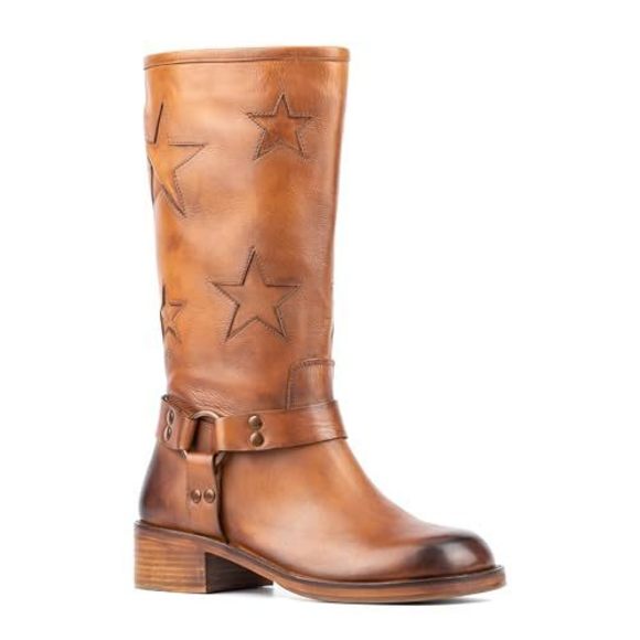 VINTAGE FOUNDRY CO. EST. 2014 Womens Mathilde Tan Tall Square Toe Boots 10 - Picture 1 of 1